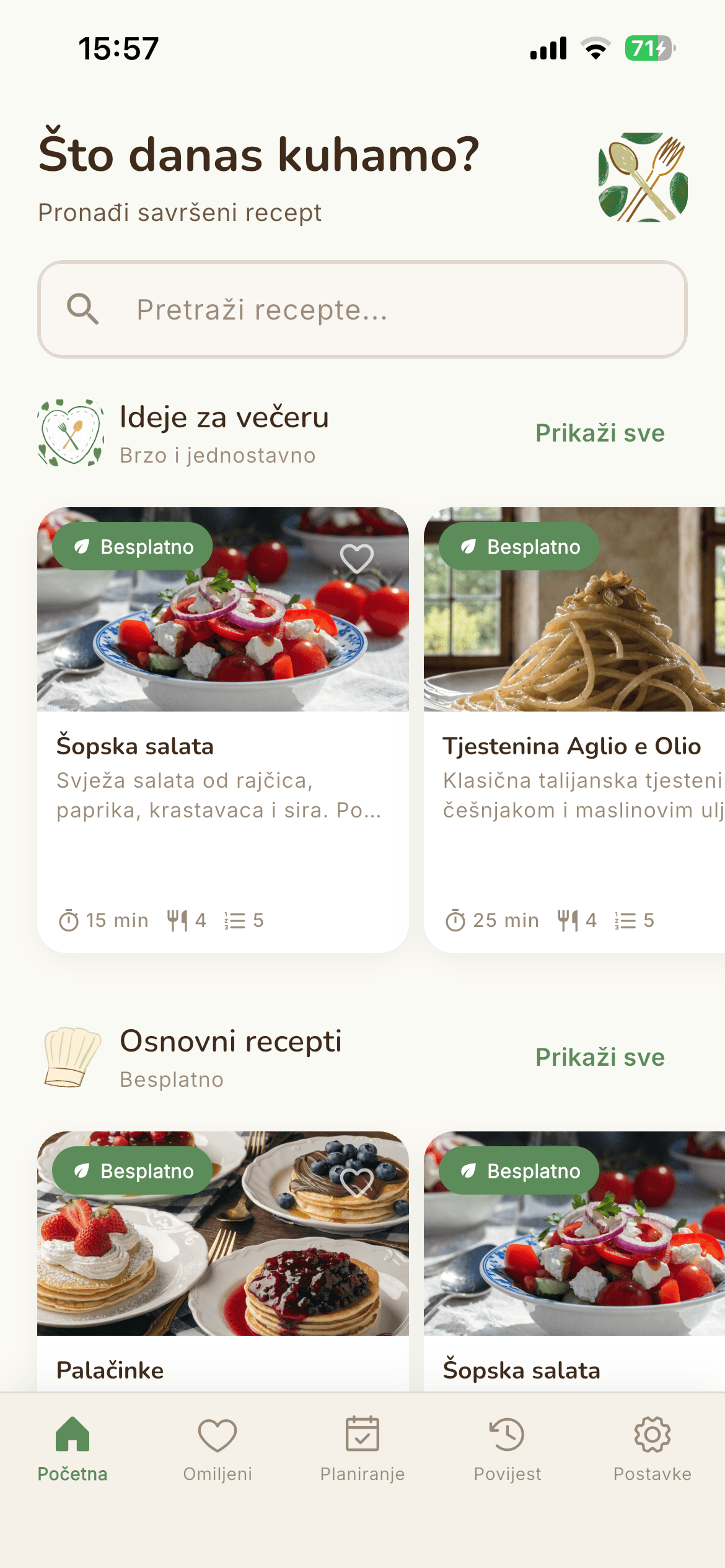 Planiranje tjedna — prazan kalendar
