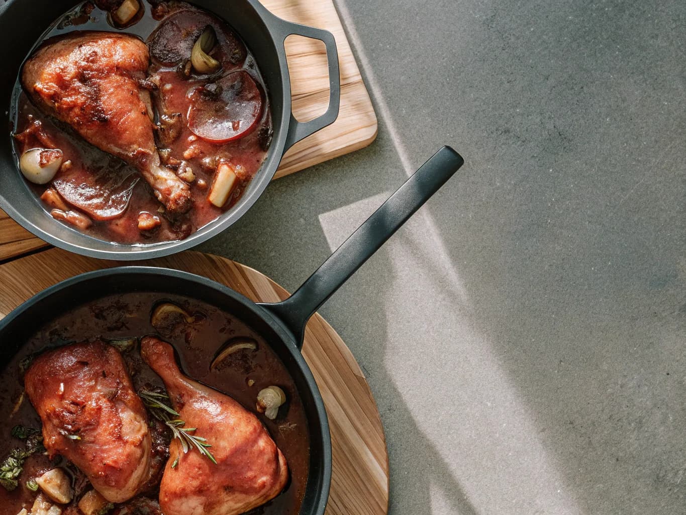 Coq au vin — gotovo jelo